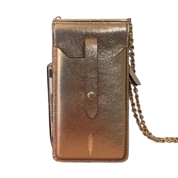 Thacker Metallic Gold Crossbody Phone Bag - Picture 1 of 4